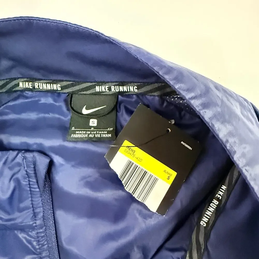 Nike Mens Polyfill Running Vest S NEW Navy Lightweight Full Zip Active Sports